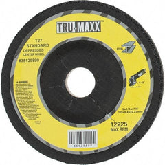 Tru-Maxx - 24 Grit, 5" Wheel Diam, 1/4" Wheel Thickness, 7/8" Arbor Hole, Type 27 Depressed Center Wheel - Coarse Grade, Aluminum Oxide, R Hardness, Compatible with Angle Grinder - Apex Tool & Supply
