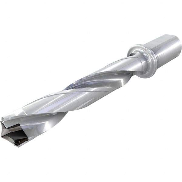 Iscar - 1.339 to 1-3/8" Diam, 3xD, 4" Max Drill Depth, 1-1/4" Shank Diam, 8.56" OAL, Replaceable Tip Drill - HFP-IQ Insert, 34 Seat Size, DFN Toolholder, Series ChamIOdrill - Apex Tool & Supply