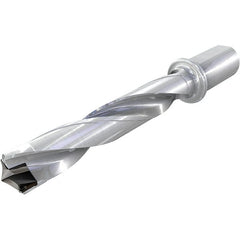 Replaceable Tip Drill: 1.496 to 1.531'' Drill Dia, 4.48″ Max Depth, 1.25'' Flatted Shank Uses HFP-IQ Inserts, 9.25″ OAL, Through Coolant