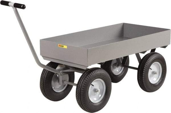 Little Giant - 3,000 Lb Capacity Steel Wagon Truck - Steel Deck, 24" OAW, 48" Platform Length x 18-1/2" Platform Height, Pneumatic Casters - Apex Tool & Supply