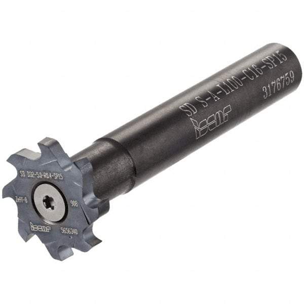 Iscar - T-Slot 11mm Stepped Shank Milling Tip Insert Holder & Shank - M4x0.5 Neck Thread, 94mm OAL, SD S-A-SP Tool Holder - Apex Tool & Supply