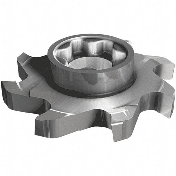 Iscar - SD D Grade IC908 Carbide T-Slot Milling Tip Insert - TiAlN Finish, 1-1/4" Cutting Diam, 0.008" Cnr Rad - Apex Tool & Supply
