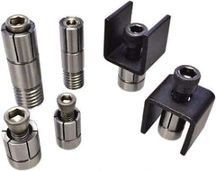 Mitee-Bite - 0.4724 to 0.0256" Expansion Diam, 1,900 Lb Holding Force, M6x1.0 Center Screw, Stainless Steel ID Expansion Clamp - 1/2" Mount Hole Diam, 1 Mount Hole - Apex Tool & Supply