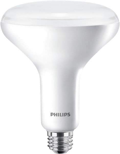 Philips - 9 Watt LED Flood/Spot Medium Screw Lamp - 2,700°K Color Temp, 650 Lumens, 120 Volts, Dimmable, Shatter Resistant, BR40, 25,000 hr Avg Life - Apex Tool & Supply