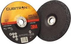 3M - 36 Grit, 7" Wheel Diam, 1/4" Wheel Thickness, 7/8" Arbor Hole, Type 27 Depressed Center Wheel - Coarse Grade, Ceramic, Resinoid Bond, Q Hardness, 8,500 Max RPM, Compatible with Angle Grinder - Apex Tool & Supply