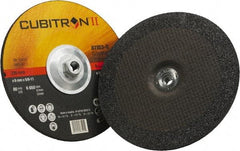 3M - 36 Grit, 9" Wheel Diam, 1/4" Wheel Thickness, Type 27 Depressed Center Wheel - Coarse Grade, Ceramic, Resinoid Bond, Q Hardness, 6,650 Max RPM, Compatible with Angle Grinder - Apex Tool & Supply