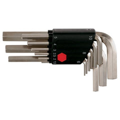 1.5-10.0 9PC HEX L-KEY SHORT ARM MET - Apex Tool & Supply