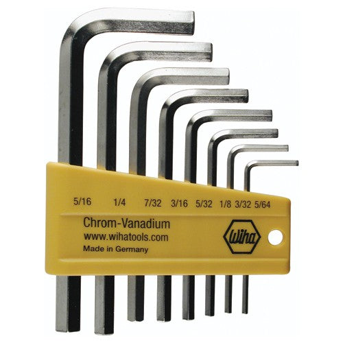 8PC SET IN HEX L-KEY SHORT ARM NICK - Apex Tool & Supply