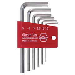 6PC SET MM HEX L-KEY SHORT ARM NICKE - Apex Tool & Supply