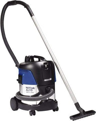 Nilfisk - 5 Gal Stainless Steel Tank, Electric Powered Wet/Dry Vacuum - 1.34 Peak hp, 120 Volt, 8.3 Amps, 11-1/2' Hose Fitting, Washable Wet/Dry, Accessories Included - Apex Tool & Supply