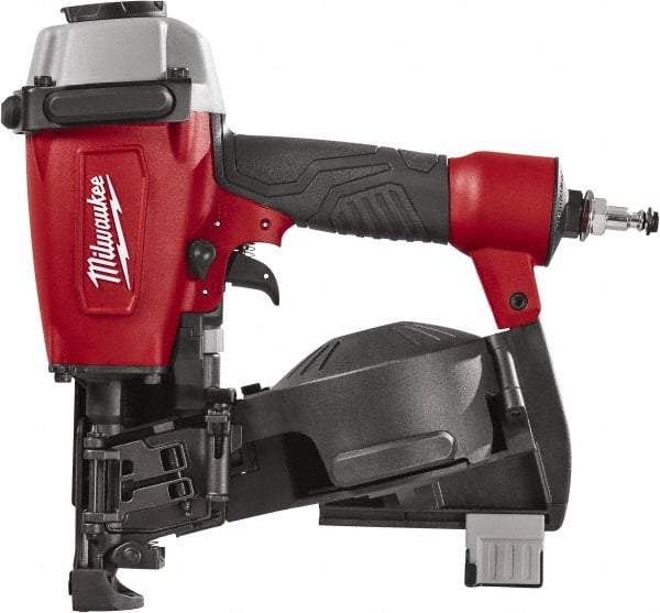 Milwaukee Tool - 1-3/4" Nail Length, 2-1/2 to 3.8mm Nail Diam, 0.12 Gauge Roofing Air Nailer - Apex Tool & Supply