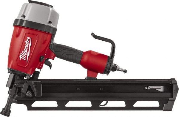 Milwaukee Tool - 3-1/2" Nail Length, 2-1/2 to 3.8mm Nail Diam, 0.15 Gauge Framing Air Nailer - Apex Tool & Supply