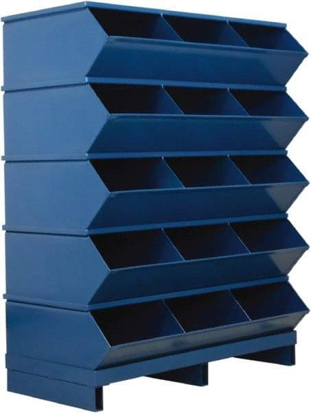 Stackbin - 5 Bin, Shelving Unit with Openings & Base - 37" Wide x 46-7/8" High - Apex Tool & Supply