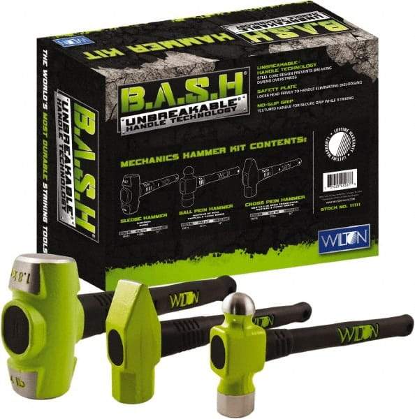 Wilton - 3 Piece, 2 Lb Head Weight, Drop Forged Steel, Hammer Tip/Face Set - Apex Tool & Supply