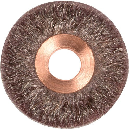 2″ Polyflex Encapsulated Small Diameter Crimped Wire Wheel, .0104″ Steel Fill, 1/2″ Arbor Hole - Apex Tool & Supply