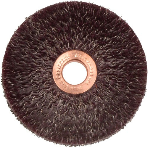 3″ Polyflex Encapsulated Small Diameter Crimped Wire Wheel, .0118″ Steel Fill, 1/2″ Arbor Hole - Apex Tool & Supply