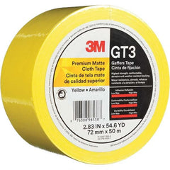 3M - 50m x 72mm x 11 mil Yellow Cotton Cloth Gaffers Tape - Apex Tool & Supply