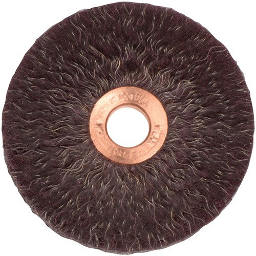 3″ Polyflex Encapsulated Small Diameter Crimped Wire Wheel, .014″ Steel Fill, 1/2″ Arbor Hole - Apex Tool & Supply
