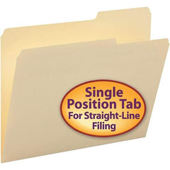 SMEAD - 11-5/8 x 9-1/2", Letter Size, Manila, File Folders with Top Tab - 11 Point Stock, Right of Center Tab Cut Location - Apex Tool & Supply