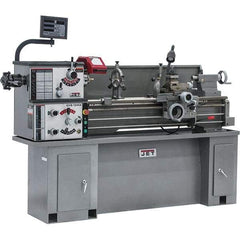 Jet - 13" Swing, 43" Between Centers, 230 Volt, Single Phase Bench Lathe - 2 hp, 70 to 2,000 RPM, 1-3/8" Bore Diam, 28-1/2" Deep x 30" High x 79" Long - Apex Tool & Supply