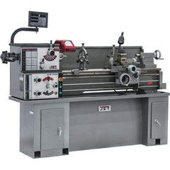 Jet - 13" Swing, 43" Between Centers, 230 Volt, Single Phase Bench Lathe - 2 hp, 70 to 2,000 RPM, 1-3/8" Bore Diam, 30" Deep x 28-1/2" High x 79" Long - Apex Tool & Supply