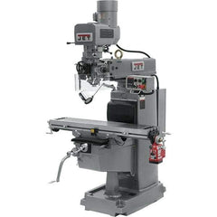 Jet - 10" Table Width x 50" Table Length, Electronic Variable Speed Control, 3 Phase Knee Milling Machine - 3 hp - Apex Tool & Supply