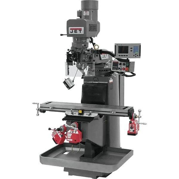 Jet - 9" Table Width x 49" Table Length, Electronic Variable Speed Control, 3 Phase Knee Milling Machine - 3 hp - Apex Tool & Supply