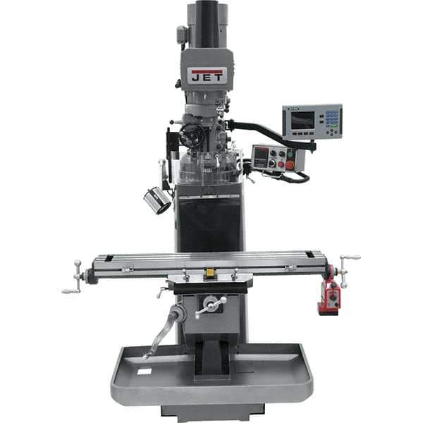 Jet - 9" Table Width x 49" Table Length, Electronic Variable Speed Control, 3 Phase Knee Milling Machine - 3 hp - Apex Tool & Supply