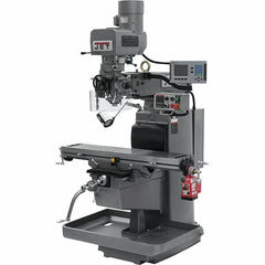 Jet - 10" Table Width x 50" Table Length, Electronic Variable Speed Control, 3 Phase Knee Milling Machine - 3 hp - Apex Tool & Supply