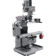 Jet - 9" Table Width x 49" Table Length, Electronic Variable Speed Control, 3 Phase Knee Milling Machine - 3 hp - Apex Tool & Supply