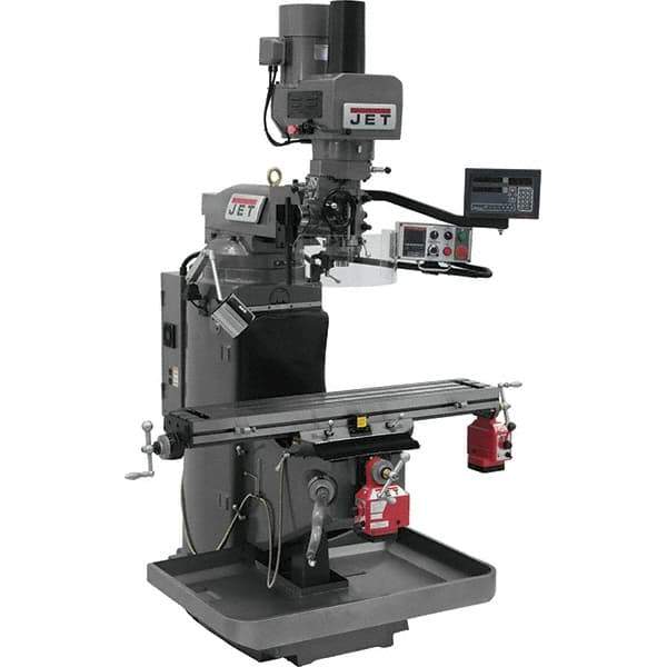 Jet - 9" Table Width x 49" Table Length, Electronic Variable Speed Control, 3 Phase Knee Milling Machine - 3 hp - Apex Tool & Supply