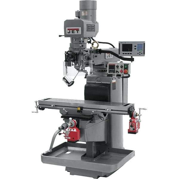 Jet - 10" Table Width x 50" Table Length, Electronic Variable Speed Control, 3 Phase Knee Milling Machine - 3 hp - Apex Tool & Supply