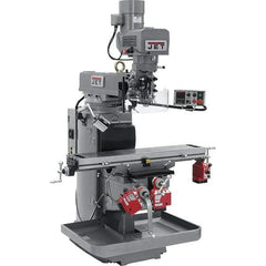 Jet - 10" Table Width x 50" Table Length, Electronic Variable Speed Control, 3 Phase Knee Milling Machine - 3 hp - Apex Tool & Supply