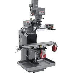 Jet - 9" Table Width x 49" Table Length, Electronic Variable Speed Control, 3 Phase Knee Milling Machine - 3 hp - Apex Tool & Supply
