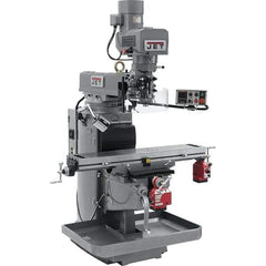 Jet - 10" Table Width x 50" Table Length, Electronic Variable Speed Control, 3 Phase Knee Milling Machine - 3 hp - Apex Tool & Supply