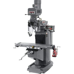 Jet - 9" Table Width x 49" Table Length, Electronic Variable Speed Control, 3 Phase Knee Milling Machine - 3 hp - Apex Tool & Supply