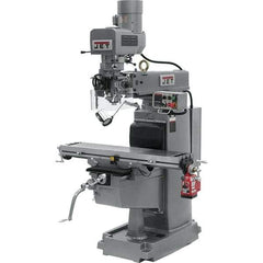 Jet - 10" Table Width x 50" Table Length, Electronic Variable Speed Control, 3 Phase Knee Milling Machine - 3 hp - Apex Tool & Supply
