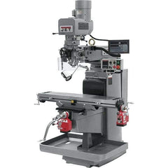 Jet - 10" Table Width x 50" Table Length, Electronic Variable Speed Control, 3 Phase Knee Milling Machine - 3 hp - Apex Tool & Supply