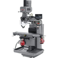 Jet - 10" Table Width x 50" Table Length, Electronic Variable Speed Control, 3 Phase Knee Milling Machine - 3 hp - Apex Tool & Supply