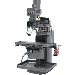 Jet - 10" Table Width x 50" Table Length, Electronic Variable Speed Control, 3 Phase Knee Milling Machine - 3 hp - Apex Tool & Supply