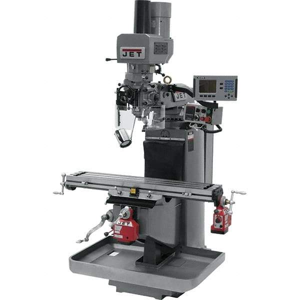 Jet - 9" Table Width x 49" Table Length, Electronic Variable Speed Control, 3 Phase Knee Milling Machine - 3 hp - Apex Tool & Supply