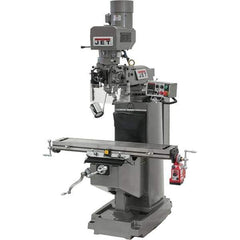 Jet - 10" Table Width x 50" Table Length, Electronic Variable Speed Control, 3 Phase Knee Milling Machine - R8 Spindle Taper, 3 hp - Apex Tool & Supply