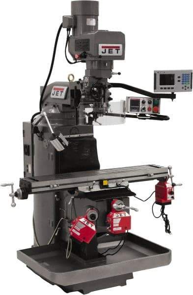 Jet - 9" Table Width x 49" Table Length, Electronic Variable Speed Control, 3 Phase Knee Milling Machine - 3 hp - Apex Tool & Supply