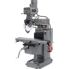Jet - 10" Table Width x 50" Table Length, Electronic Variable Speed Control, 3 Phase Knee Milling Machine - 3 hp - Apex Tool & Supply