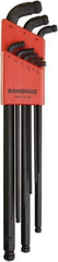 Bondhus - 9 Piece L-Key Ball End Hex Key Set - Hex Range 1.5 to 10mm, Protanium High Torque Steel - Apex Tool & Supply