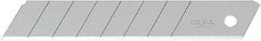 Olfa - 100 Piece Stainless Steel Snap Blade - 110mm OAL, 0.019" Blade Thickness - Apex Tool & Supply