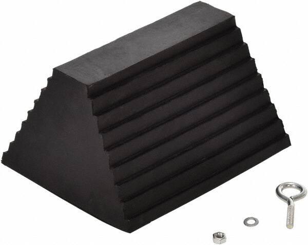 Vestil - 9-1/4" Wide x 6" High x 8" Deep, Rubber Wheel Chock - Apex Tool & Supply