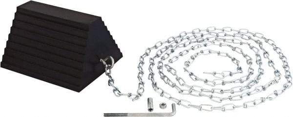 Vestil - 9-1/4" Wide x 6" High x 8" Deep, Rubber Wheel Chock - Apex Tool & Supply
