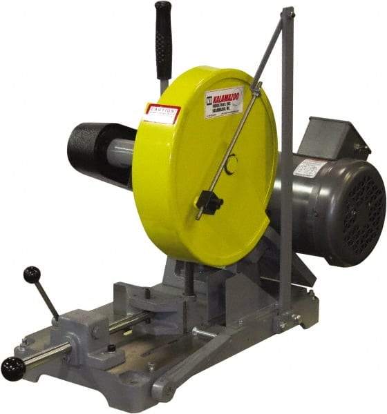 Kalamazoo - 10" Blade Diam, 5/8" Arbor Hole, Straight Chop & Cutoff Saw - 3,450 RPM, 3 hp, 220/440 Volts, 1 or 3 Phase - Apex Tool & Supply