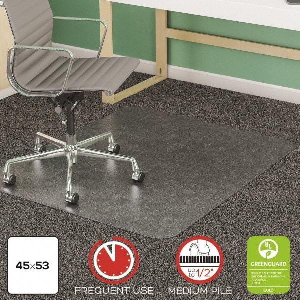 Deflect-o - 53" Long x 45" Wide, Chair Mat - Rectangular, Beveled Edge Style - Apex Tool & Supply